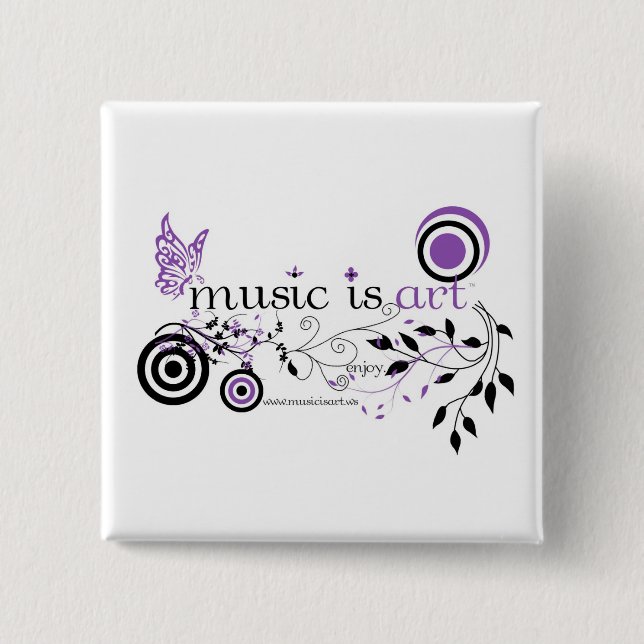 Music Is Art 15 Cm Square Badge (Front)