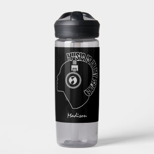 Music Is In My Spine custom name Water Bottle