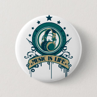 Music Is Life 6 Cm Round Badge