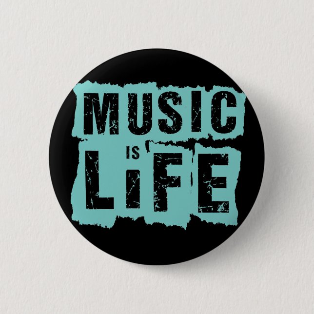Music is Life! 6 Cm Round Badge (Front)