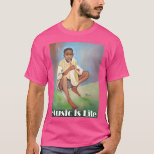 Music Is Life - Boy Playing Flute T-Shirt