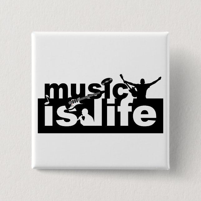 Music is Life button - customize! (Front)