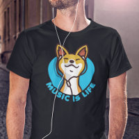 Music is Life Cartoon Basenji