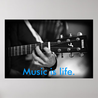 Music is Life Guitar poster