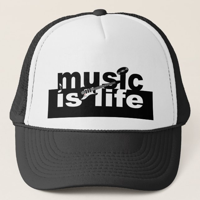 Music is Life hat - choose colour (Front)