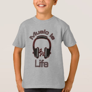 Music is Life Headphones Boys T-Shirt