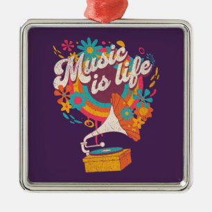 Music is life metal tree decoration