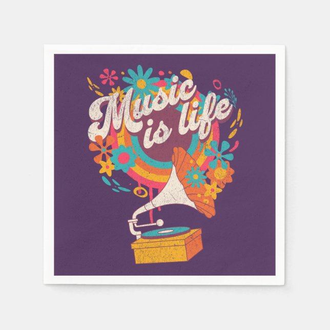 Music is life napkin (Front)