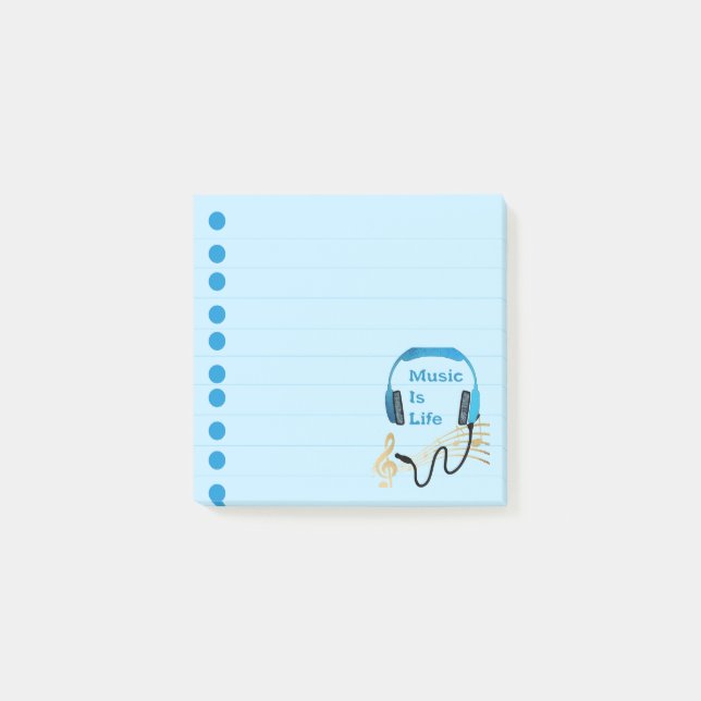Music is life post-it notes (Front)