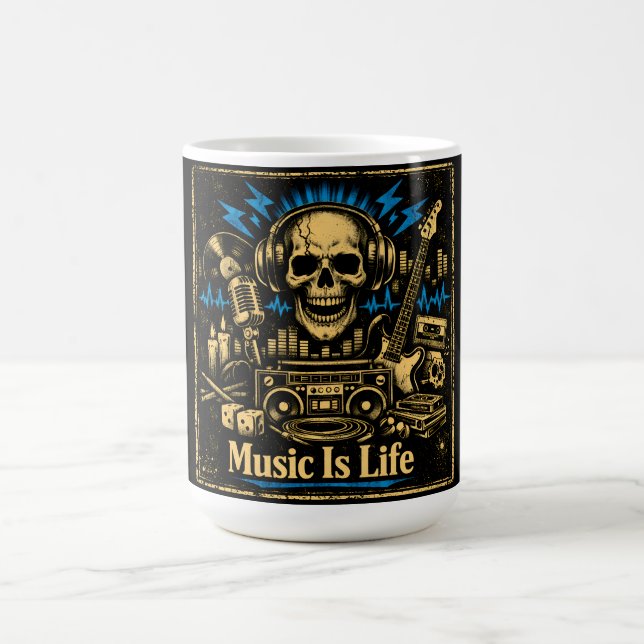 Music Is Life – Sound Living Philosophy Coffee Mug (Center)