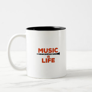 Music is Life Two-Tone Coffee Mug