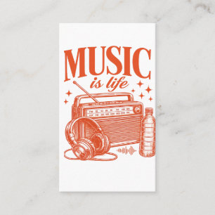 Music Is Life Vintage Design Business Card