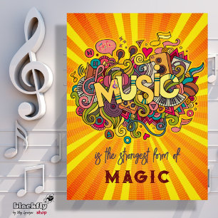 Music is Magic Customisable Quote Art Postcard