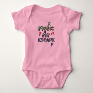 Music is My Escape Baby Bodysuit