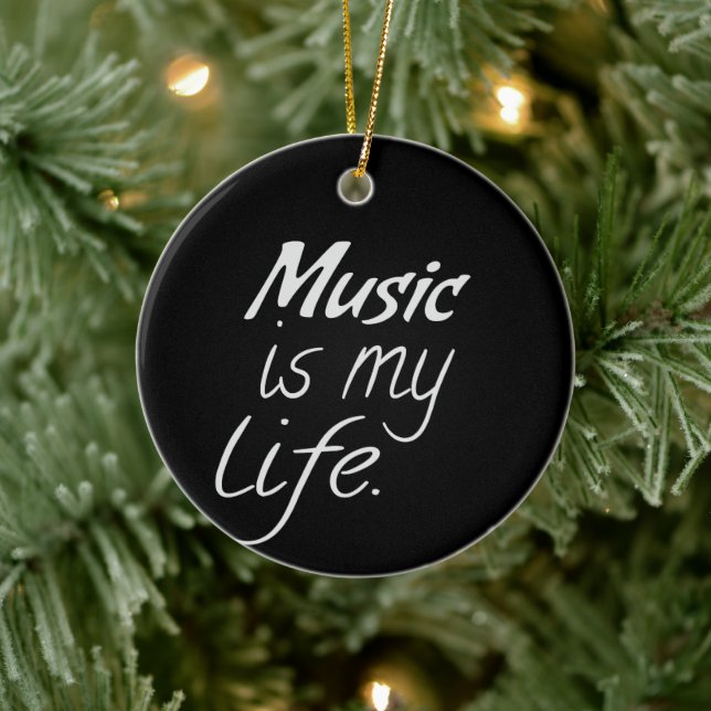 Music is My LIFE Ceramic Tree Decoration (Tree)