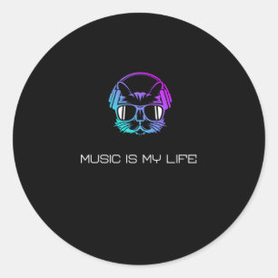 Music is My Life Classic Round Sticker