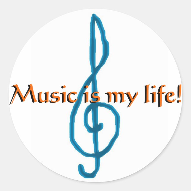 Music is my life! classic round sticker (Front)