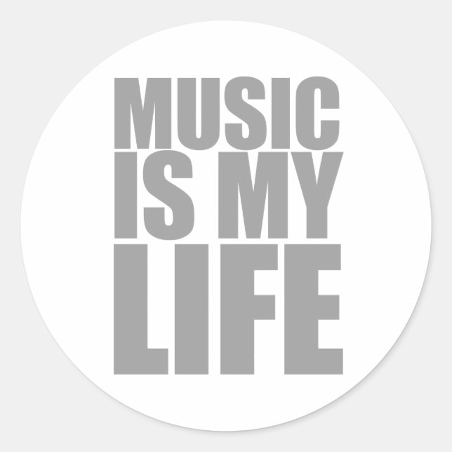 Music Is My Life Classic Round Sticker (Front)