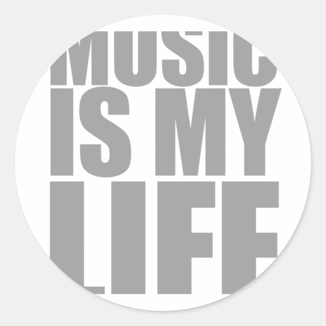 Music Is My Life - Emo Alternative Grunge Rock Classic Round Sticker (Front)
