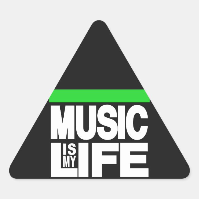 Music is My Life Green Triangle Sticker (Front)