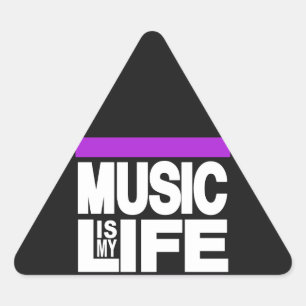Music is My Life Purple Triangle Sticker