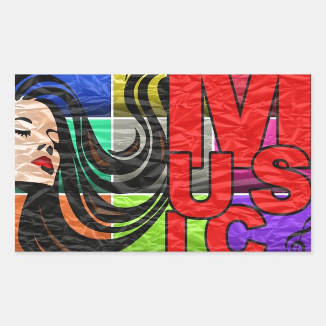 Music Is My Life Rectangular Sticker (Front)