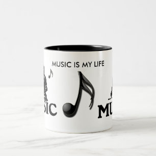 Music is my life Two-Tone coffee mug