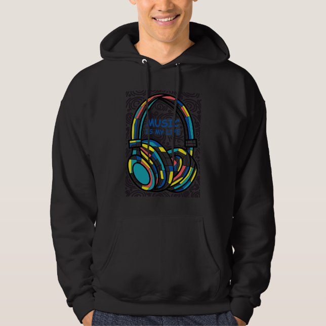 Music is my life Xmas Thanksgiving Halloween bday Hoodie (Front)