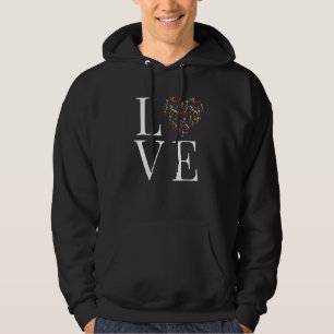 Music is My Love Language - Heart Love Text Hoodie