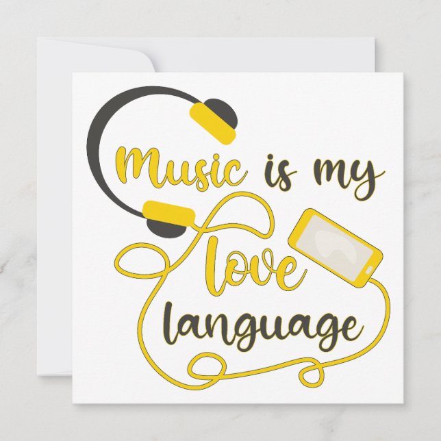 Music is my love language romantic phrase card (Front)