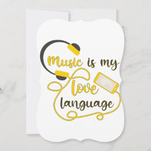 Music is my love language romantic phrase card