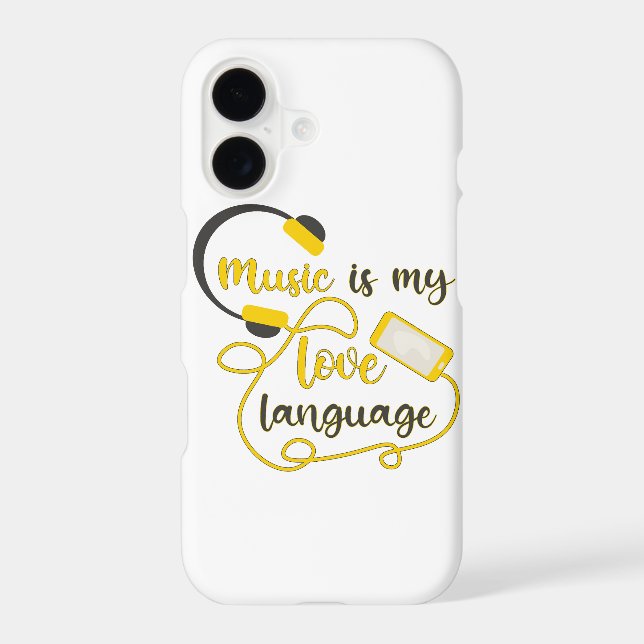 Music is my love language romantic phrase iPhone case (Back)
