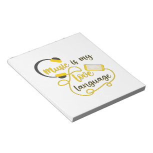 Music is my love language romantic phrase notepad