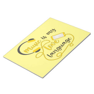 Music is my love language romantic phrase notepad