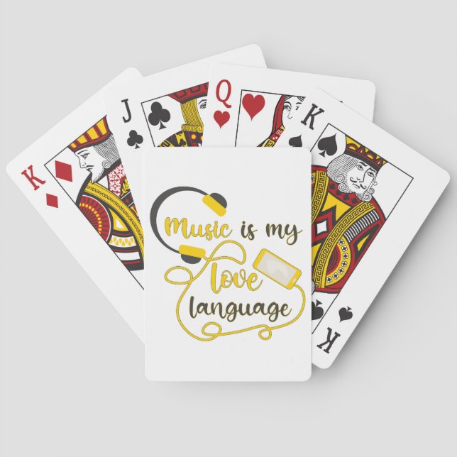 Music is my love language romantic phrase playing cards (Back)