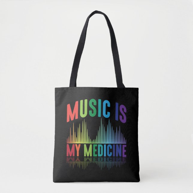 Music Is My Medicine DJ Music Producer Musician Tote Bag (Front)