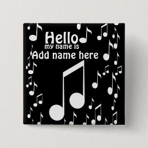 Music is my name_ 15 cm square badge