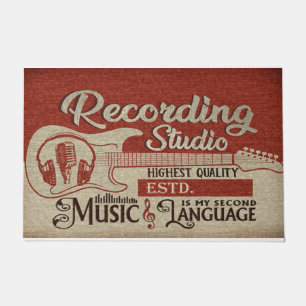 Music Is My Second Language Mat, Studio Decor Doormat