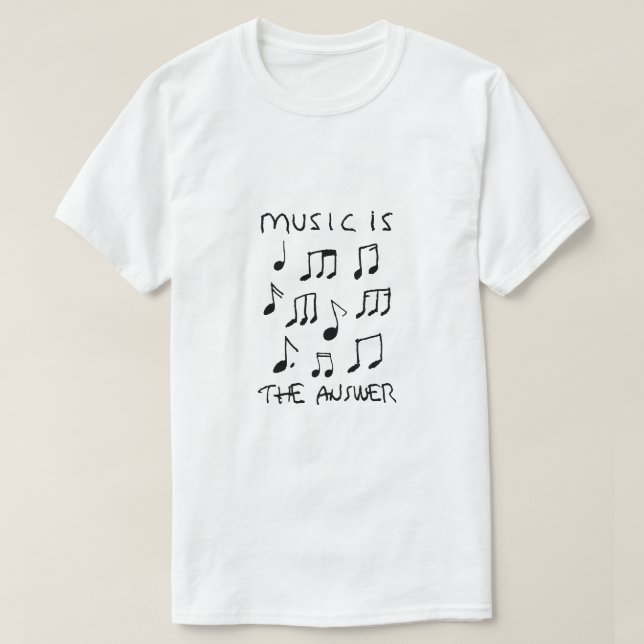 Music is my Therapy Drawing Print Poster T-Shirt (Design Front)