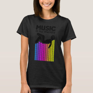 Music Is My Therapy Equalizer Dj Rainbow Sound Eng T-Shirt