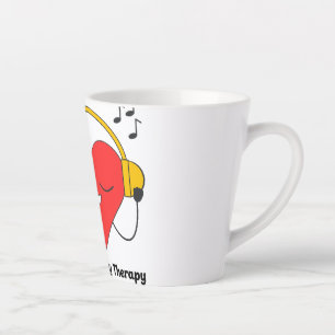 Music Is My Therapy – Inspiring Music Lover Quote  Latte Mug