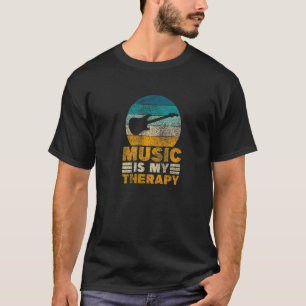 Music Is My Therapy Instrument Electric Bass Guit T-Shirt