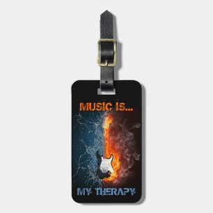 MUSIC IS MY THERAPY LUGGAGE TAG