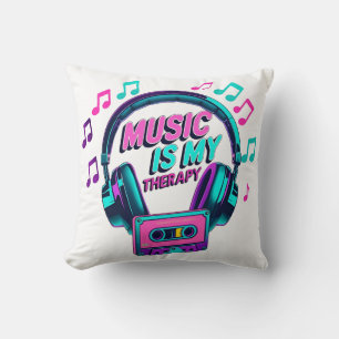 Music Is My Therapy – Retro Headphones Cushion