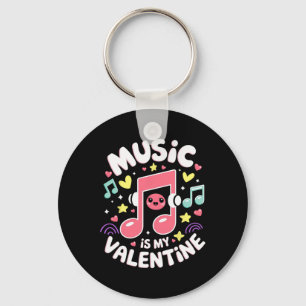 Music Is My Valentine Kawaii Musical Note Music Lo Key Ring