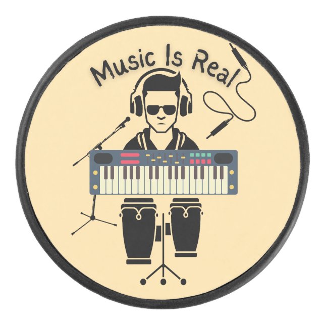Music Is Real Hockey Puck (Front)
