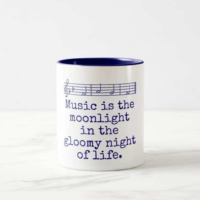 Music Is The Moonlight - Music Quote  Two-Tone Coffee Mug (Center)