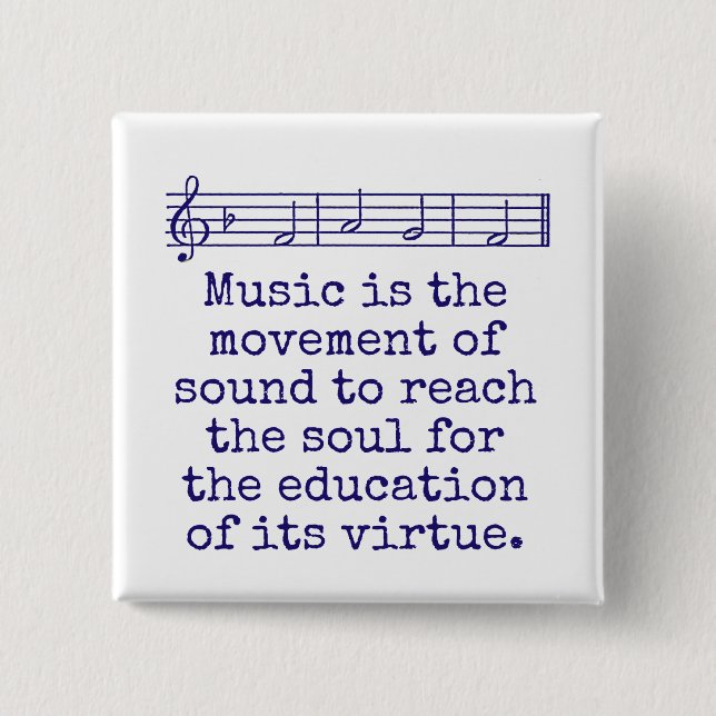 Music Is The Movement Of Sound - Music Quote  15 Cm Square Badge (Front)