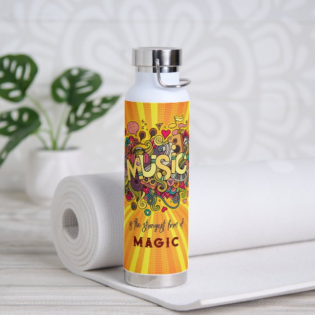 MUSIC is the strongest form of Magic  Water Bottle (Yoga)