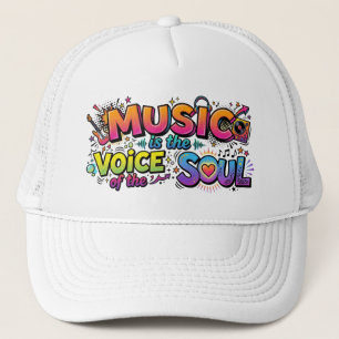 Music is the Voice of the Soul Retro Pop Art Trucker Hat